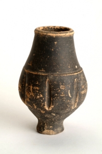 Roman &ldquo;folded&rdquo; beaker, Nene Valley style, colour coated ware, burial goods, 301-400 AD, found in London - courtesy &copy; Museum of London